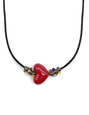 Collar Luma Joyas Corazón De Lado