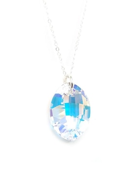 Set aretes y collar Zvezda de plata P 925 cristal