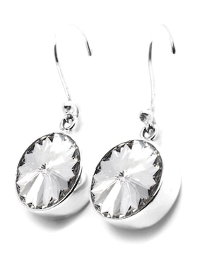 Aretes Zvezda de plata con acabado pavé cristal