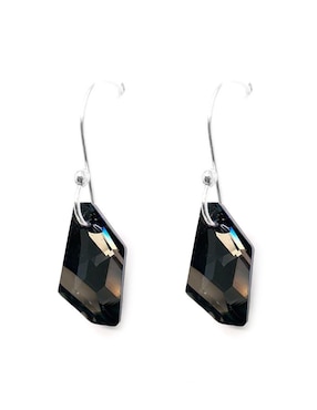 Aretes Zvezda de plata con acabado brillante cristal