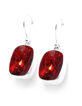 Aretes Zvezda de plata con acabado brillante cristal