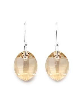Aretes Zvezda de plata con acabado brillante cristal