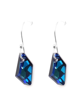 Aretes Zvezda de plata con acabado pavé cristal
