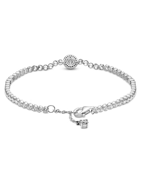 Brazalete Pandora de plata con zirconia