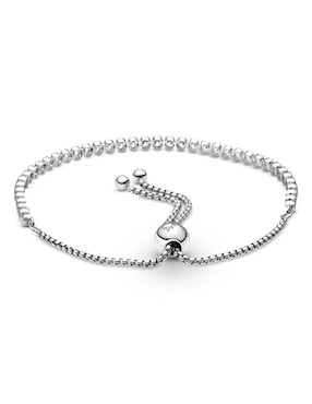 Brazalete Pandora de plata con acabado liso