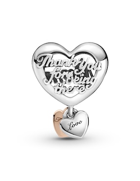 Charm de corazón Pandora people de plata