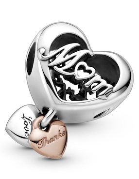 Charm de corazón Pandora people de plata