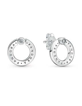 Aretes Pandora de plata P 925 con acabado pavé zirconia cúbica