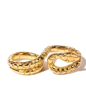 Anillo de serpiente Daniel Espinosa Jewelry Poison con acabado baño de oro 22 k