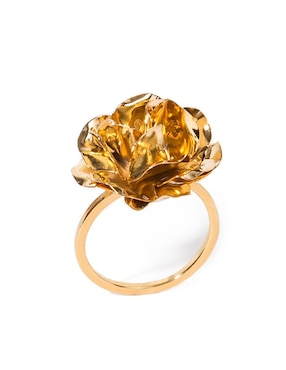 Anillo de flor Daniel Espinosa Jewelry Eden con acabado baño de oro 22 k