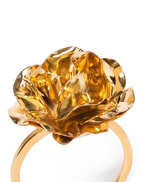Anillo de flor Daniel Espinosa Jewelry Eden con acabado baño de oro 22 k