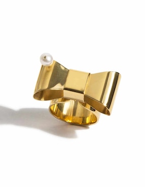 Anillo de moño Daniel Espinosa Jewelry Viena con acabado baño de oro 22 k