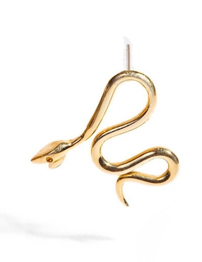 Aretes de serpiente Daniel Espinosa Jewelry Diva con acabado baño de oro