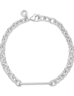Brazalete Pandora de plata con acabado pulido