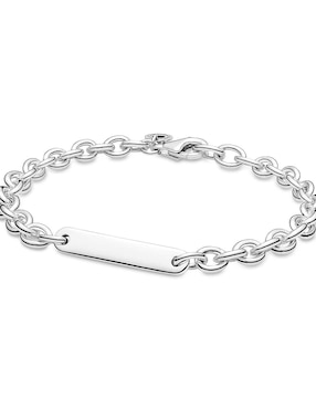 Brazalete Pandora de plata con acabado pulido