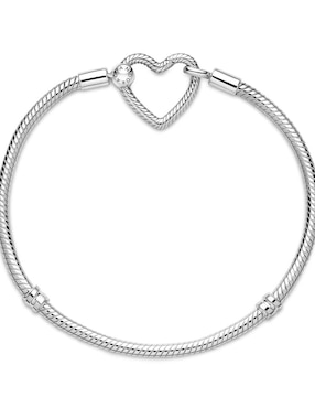 Brazalete Pandora de plata Moments con acabado pulido