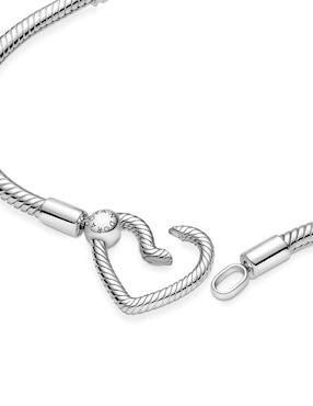 Brazalete Pandora de plata Moments con acabado pulido