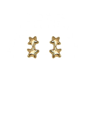 Aretes Sofia Blum de oro con acabado brillante
