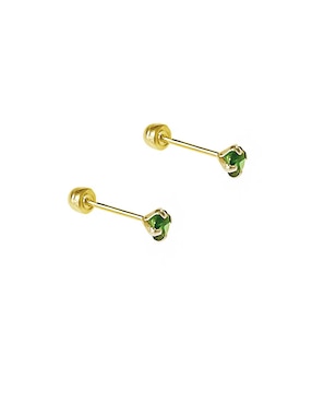 Aretes Sofia Blum de oro 10 K con acabado brillante zirconia