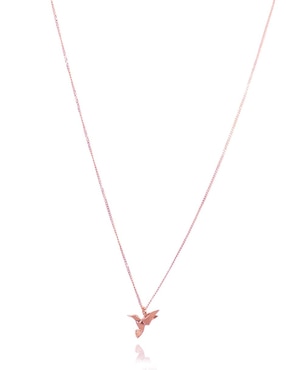 Dije de colibrí Necora de oro rosa