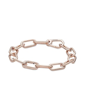 Brazalete Pandora de plata con acabado baño de oro rosa