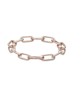 Brazalete Pandora de plata con acabado baño de oro rosa