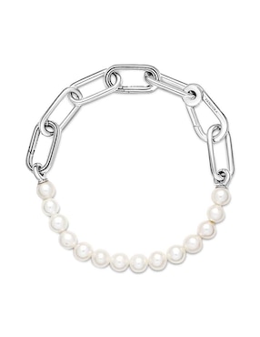 Brazalete Pandora de plata Me con acabado lustre