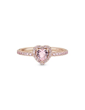 Anillo de corazón Pandora Timeless de plata P 925 zirconia cúbica con acabado baño de oro rosa