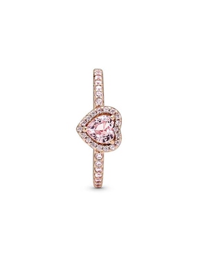Anillo de corazón Pandora Timeless de plata P 925 zirconia cúbica con acabado baño de oro rosa