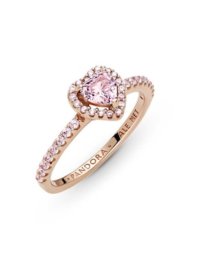 Anillo de corazón Pandora Timeless de plata P 925 zirconia cúbica con acabado baño de oro rosa