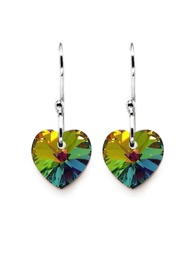 Aretes Zvezda de plata con acabado brillante