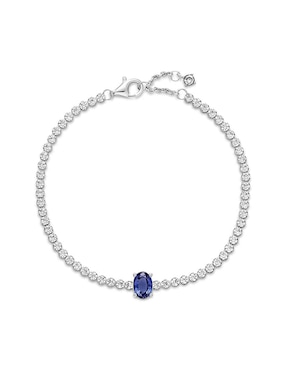 Brazalete Pandora de plata con acabado pulido