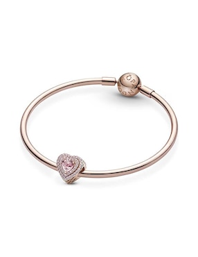 Colgante de corazón Pandora de plata zirconia cúbica