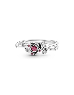 Anillo de flor Pandora Disney X Disney de plata zirconia cúbica pulido