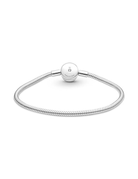 Brazalete Pandora de plata con acabado pavé