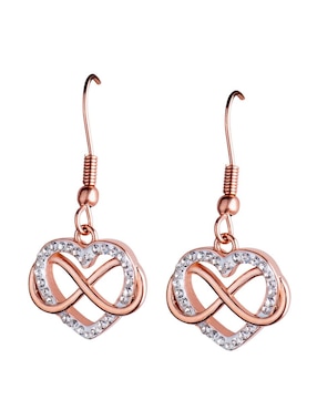 Aretes de corazón Luckyly con acabado brillante perla
