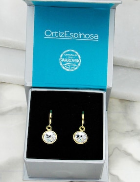 Arracadas Ortiz Espinosa con acabado brillante cristal