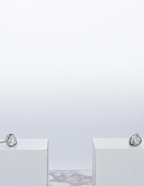Broqueles de corazón Ortiz Espinosa con acabado brillante cristal