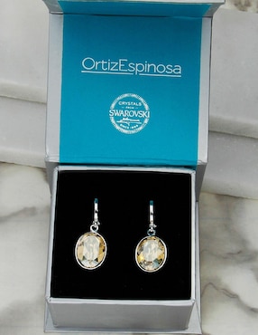 Arracadas Ortiz Espinosa con acabado brillante cristal
