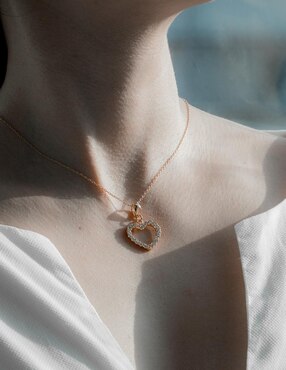 Colgante Y Dije de corazón Ortiz Espinosa cristal