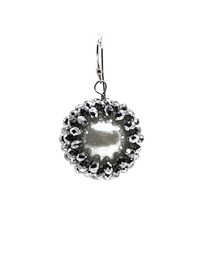Aretes María Karina con acabado brillante cristal