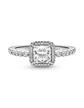 Anillo cuadrado Pandora Timeless P 925 de plata zirconia cúbica pulido