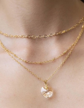 Dije de corazón Ortiz Espinosa cristal