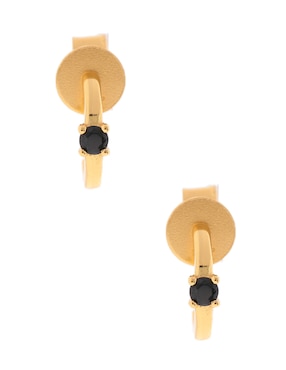 Aretes P D Paola Black Solitary De Plata P925 Circonita