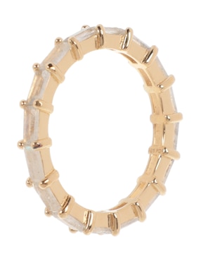 Anillo P D Paola de plata P 925 labradorita con acabado baño de oro