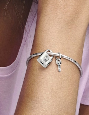 Charm de candado Pandora moments de plata P 925 zirconia cúbica