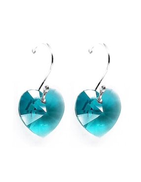 Aretes De Corazón Zvezda De Plata P.925 Cristal