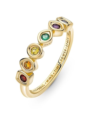Anillo de corona Pandora Marvel X de plata P 925 cristal con acabado baño de oro