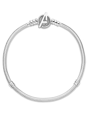 Brazalete Pandora de plata con acabado pulido