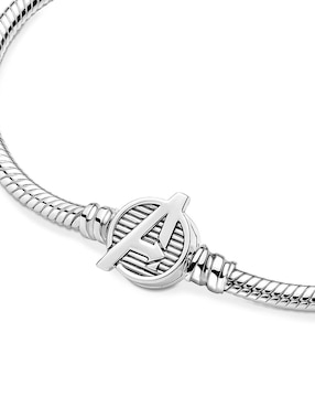 Brazalete Pandora de plata con acabado pulido